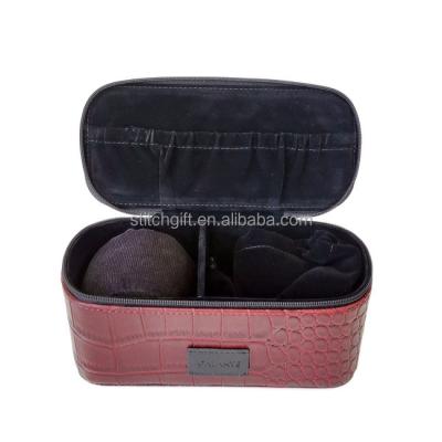 China Store Watches PU Leather Travel Watch Organizer Zipper Watch Case Leather Link and Watch Boxes Customized for sale