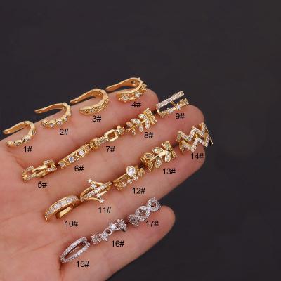 China Hot Sale CLASSIC Zircon Ear Cuff Earrings U-Shape Clip On No Piercing Cartilage Ear Clips Earrings For Women Girls for sale