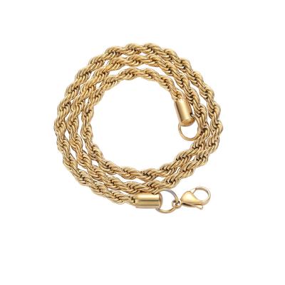 China Hiphop Hip Hop 5mm Titanium Stainless Steel Twise Chain Jewelry Chain Necklace For Men And Women for sale