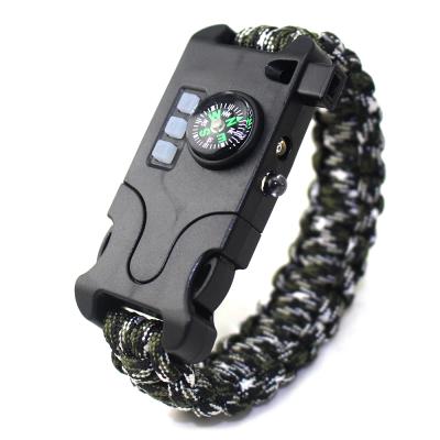 China Multifunctional Lightweight Survival Paracord Bracelet with Rechargeable SOS Laser Infrared Light, Factory New Design Wristband Wristband for sale