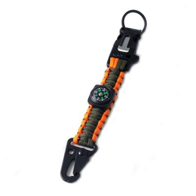 China Lightweight 550 Nylon Paracord Survival Multifunctional Outdoor Weaving Fluffy Key Chain, New Design Top Level Logo Key Chain Custom Made for sale