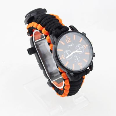 China Hot Selling Paracord Outdoor Camping Emergency Survival Survival Watch Multifunctional Tactical Surge Military Charm Watch for sale