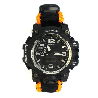 China Outdoor Sports Paracord Watch Band Digital Automatic Sports Watch, Adjustable Wriststrap Parachute Rope Watch, Survival Emergency Watch for sale