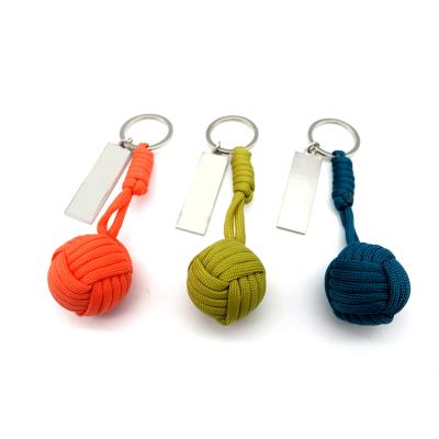 China Steel Ball Outdoor Key Chain Fist Paracord Self-Defense Self-Defense Keychain Hot 10*2.5cm Instrument for sale