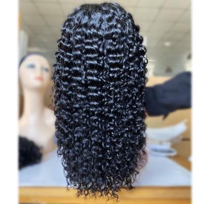 China Durable Free Sample 13X4 Water Wave Wig Glueless HD Lace Wig Vendor Unprocessed Brazilian Hair Pre Plucked Real Hair Wig for sale