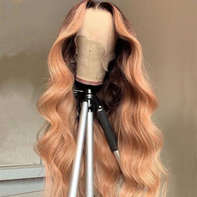 China 613 Blonde Water Color Wave Hd Virgin Lace Wig Long Lasting Unprocessed Transparent Human Hair Remy Human Hair Lace Front Wig Swiss Lace for sale