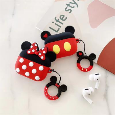 China Shockproof Cover Device For Airpods Pro Cute Cartoon Silicone Case With Key Ring Covers For Airpods pro For Apple air pod pro for sale