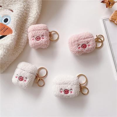 China Shockproof Cover Device For Airpods 2021 New Cute Plush Pig Cartoon Case Hot Selling Soft Protective Cover For Airpods 1 2 3 pro for sale