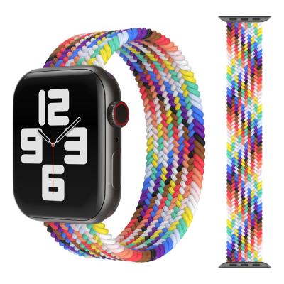 China Hot Selling Silicone Sport Belt Nylon Elastic Strap Braided Loop Nylon Strap For Apple Watch Band 45mm 41mm For iWatch Serie 7 6 5 4 for sale