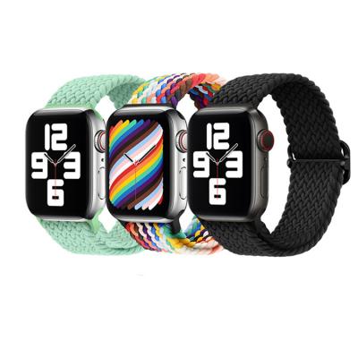 China Nylon Adjustable Elastic Strap Band Strap For iWatch 3 42mm 38mm, Nylon Braided Loop For Apple Watch 7 Se 6 5 4 45mm 41mm 44mm 40mm for sale