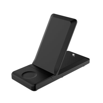 China 3in 1 3 in 1 Foldable Wireless Charger Stand Cell Phone Stand Fast Charging Multifunctional Wireless Charger for sale