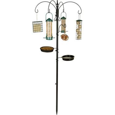 China Viable Garden Multi-Hook Bird Feeder Hanger Pole Holder Bird Feeder with Hanging Kit Pet Birds Feeding Station for sale