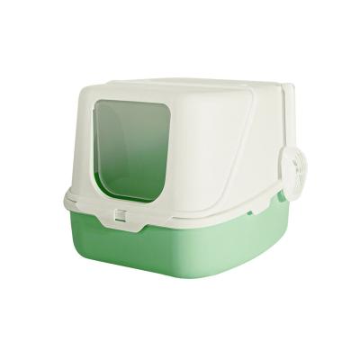 China Pet Stored Cat Litter Box Fully Enclosed Splash Proof Cat Toilet with Cat Litter Spoon for sale