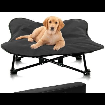 China Viable Foldable Outdoor Dog Camping Bed Elevated Portable Dog Bed Medium Large Size Metal Frame Dog Bed for sale