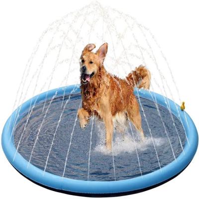 China Newest Design Chlorine Floater Leisure Rubber Dog Collapsible PVC Pet Pool Fiberboard Folding Fiberboard Indoor Pet Playing Sprinkler Pool for sale