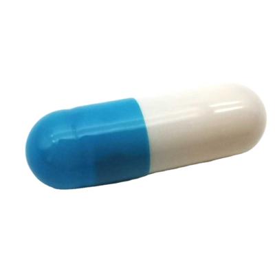 China Medical capsule loading powder or particle capsule empty HALAL capsule pill blue white for sale