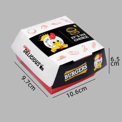 China New Recyclable Size Hamburger Fashion Customized Disposable Printed Paper Box Corrugated Hamburg Box for sale