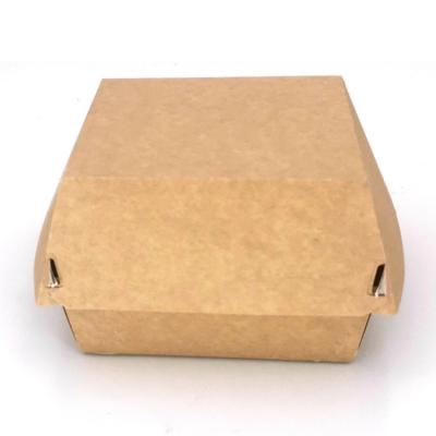 China Recyclable Eco Friendly Compostable Kraft Paper Hamburger Hamburger Box for sale