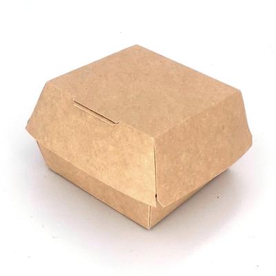 China Recyclable Plain Packed Premium Kraft Paper Hamburger Hamburger Boxes for sale