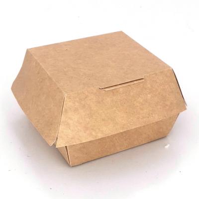 China Recyclable Disposable Food Grade Paper Hamburger Cardboard Hamburger Packaging Box for sale