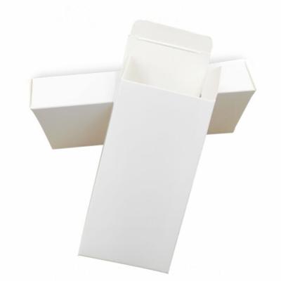 China Recyclable Customized Packaging Boxes Hot Stamping LOGO Long Square Paper Small Card Blank White Cardboard for sale