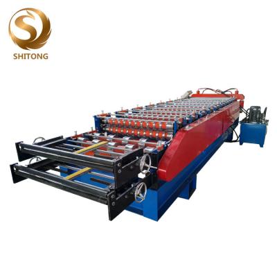 Китай computer control double deck galvanized roofing sheet cold roll forming machine продается