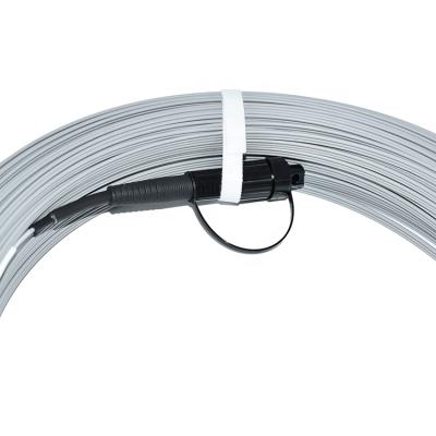 China Indoor/Outdoor Waterproof Slim Compact Preterminated Flat Drop Cable Fiber Optic Patch Cord for sale