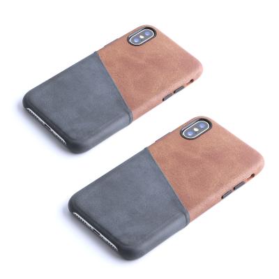 China Premium Leather Back Case Cover Credit Card Holder For iPhone Xs Back Cover Phone Leather Case For iPhone X XS for sale