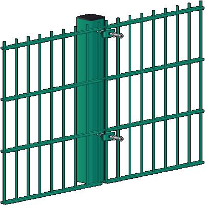 China Easily Assembled Panel Fence High Quality Customizable Designed 2021 New Design Ral6005 Green 2d Garden Fence Steel Metal Powder Coated 2.5m for sale