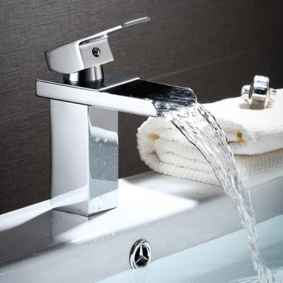 China Modern Luxury Home Waterfall Bathroom Basin High Quality Brass Faucet for sale