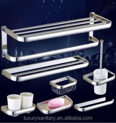 China Luxury Brass Chrome Bathroom Hardware Sets Towel Rack 7014 for sale