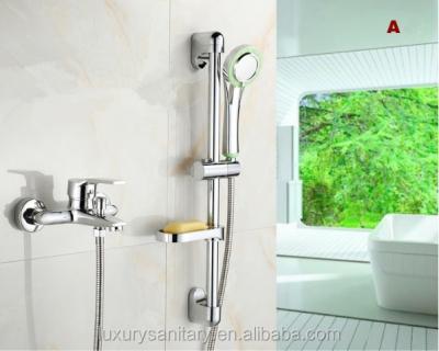 China Traditional Bathroom Single Bath And Shower Faucets With Sliding Bar Holder for sale