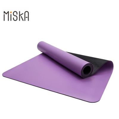 China Customized Non-slip High Quality Rubber Yoga Mat Pu+Natural Logo Pu+rubber Yoga Mat for sale