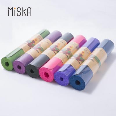 China 2022 anti-slip gym eco-friendly home high quality hot sale color strip yoga mat double non durable for sale