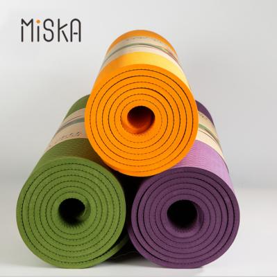 China Miska Tape OEM Fitness Exercise Non-Slip Double Layer Non-Slip Yoga Tape Foldable 6mm Thick Mat for sale