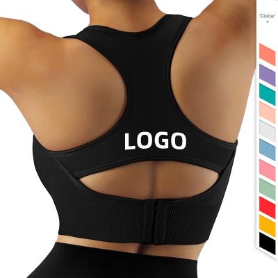 China Wholesale Custom Antibacterial Clean Design Yoga Tops Women Sports High Print Breathable Adjustable Bra for sale