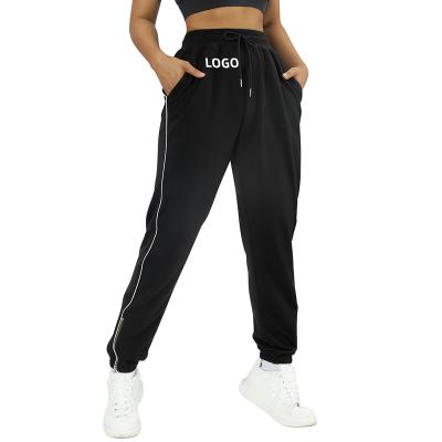 China QUICK DRY Custom Private Label Sweatsuit Reflective Outfits Pants Womens Sweatpants Stacked Joggers Pants With Side Pockets for sale