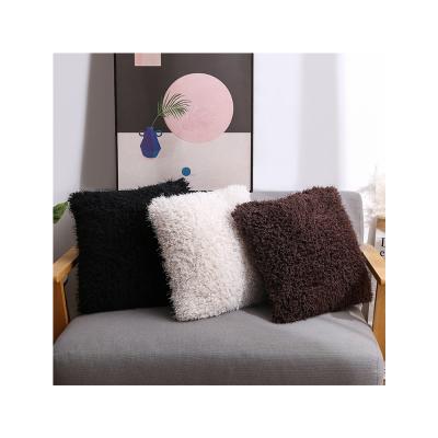 China New Plush Pillow Nordic Single Cushion Solid Color Anti Dust Mite Decorative Tile Case Cover for sale