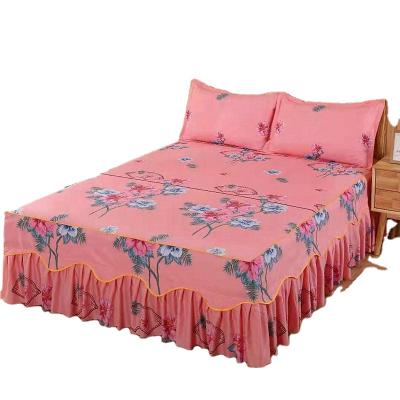 China New Printed Decoration Hive 180*200 Home Brushed Fitted Sheet Cover 100% Cotton Bed Skirt Set for sale