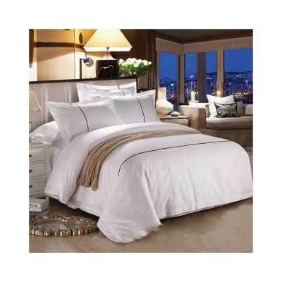 China Hot Selling Hilton Jacquard Satin Flat Sheet Nondisposable 5 Star Comforter Cover Nondisposable Hot Selling Hilton Bedding Set 100 Cotton Luxury Hotel for sale