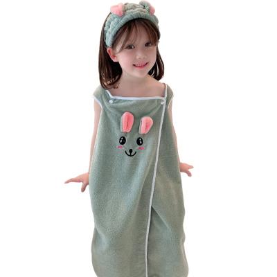 China High Quality Bath Towel Child Safe For Kids Fleece Cartoon Bath Skirt Coral Bath Towel for sale