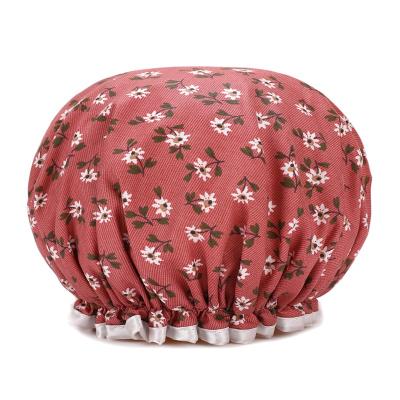 China New Sustainable Cartoon Waterproof Adult Double-printed Bath Beauty Cap Cute Tinted Shower Cap for sale