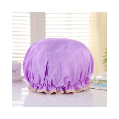 China Makeup Dust Cap Anti-Vapor Waterproof Heavy Silk Satin Viable Customized Adult Shower Hat for sale