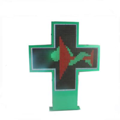 China Other Wireless Control Animated SDM Outdoor Green Light Panel Display Led Cross Pharmacy Sign for sale