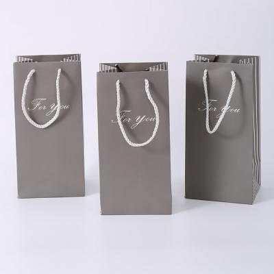 China Factory Wholesale Recycled Materials SY Materials Durable Vertical Style Wine Hand Held Paper Bags for sale