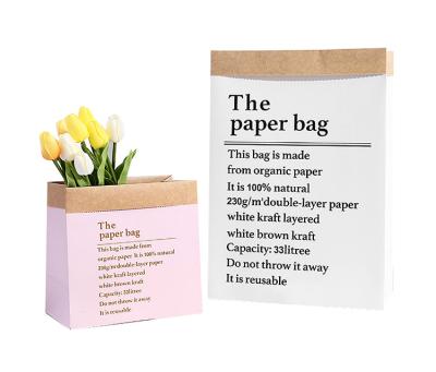 China Multifunctional Recycled Materials SY Supplier Good Quality Hug Waterproof Recycling Washable Pink Kraft Paper Bag for sale