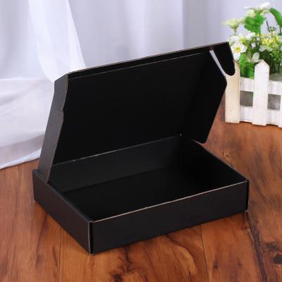 China Recyclable Wholesale Custom Logo Foldable Double Sided Black Custom Printed Mailing Box for sale