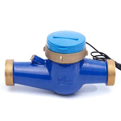 China Pakistan 50mm remote control mulit jet dry water meter pulse output ISO4064 class B brass cold water meter for sale