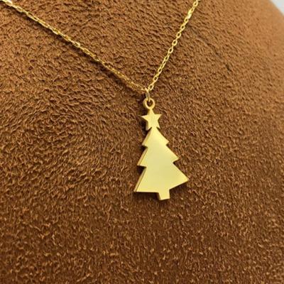 China Eico Cute Christmas Gift Tree Necklace Tiny Stainless Steel 18k Gold For Women Fashion Luxury Cute Necklace Jewelry 2022 for sale