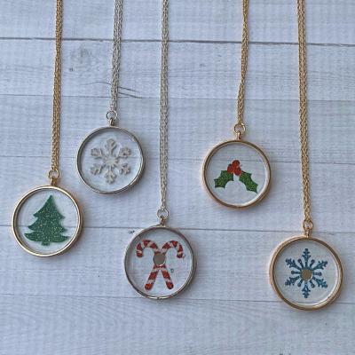 China New Arrived Transparent Cute Eico Circle Christmas Tree Snow Decoration Gift For Women Jewelry for sale